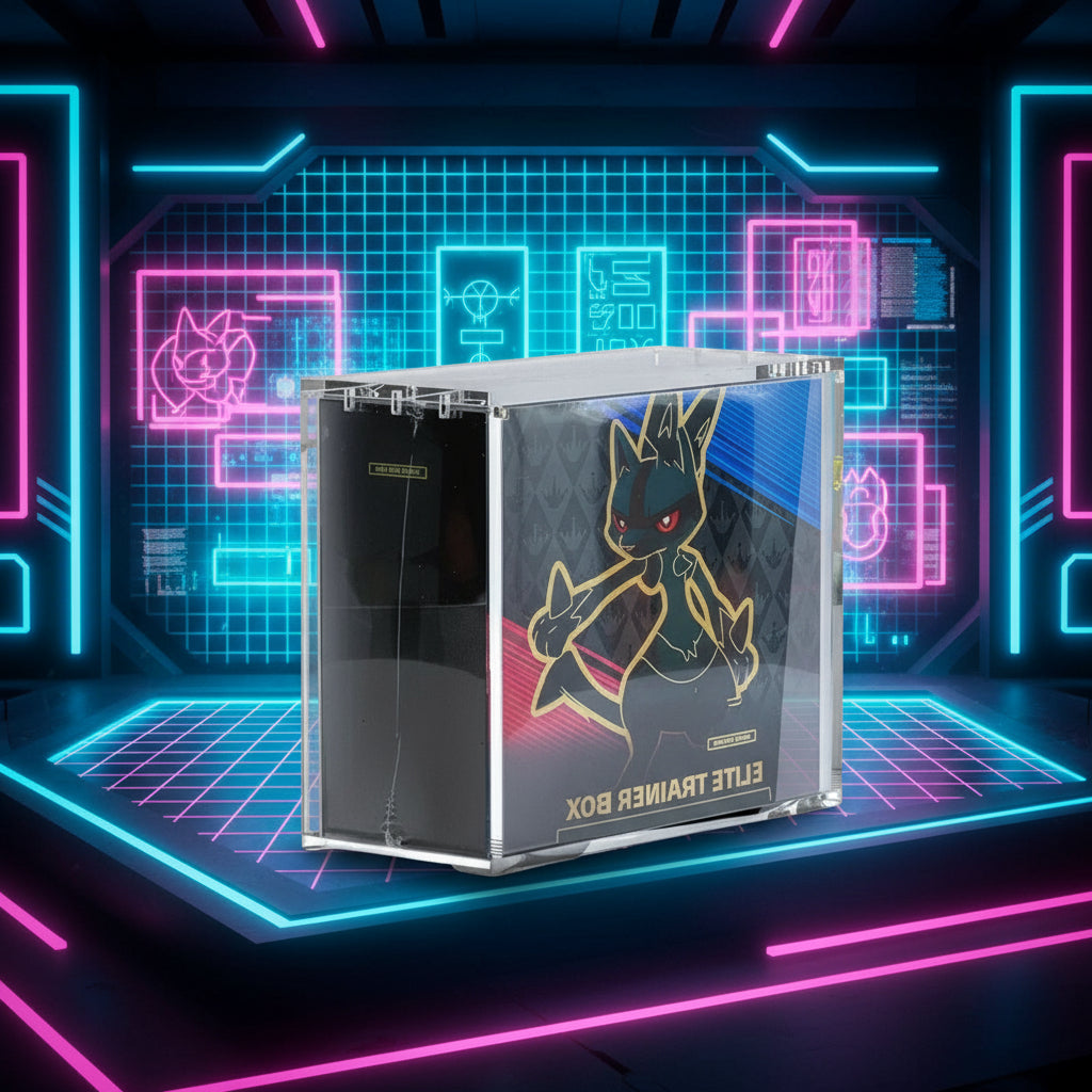 Acrylic display cases for ETBs, Booster Boxes and more